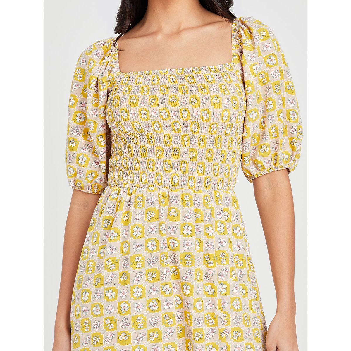 فستان ميدي مطبع بزهور-women-clothing-dresses-image-3