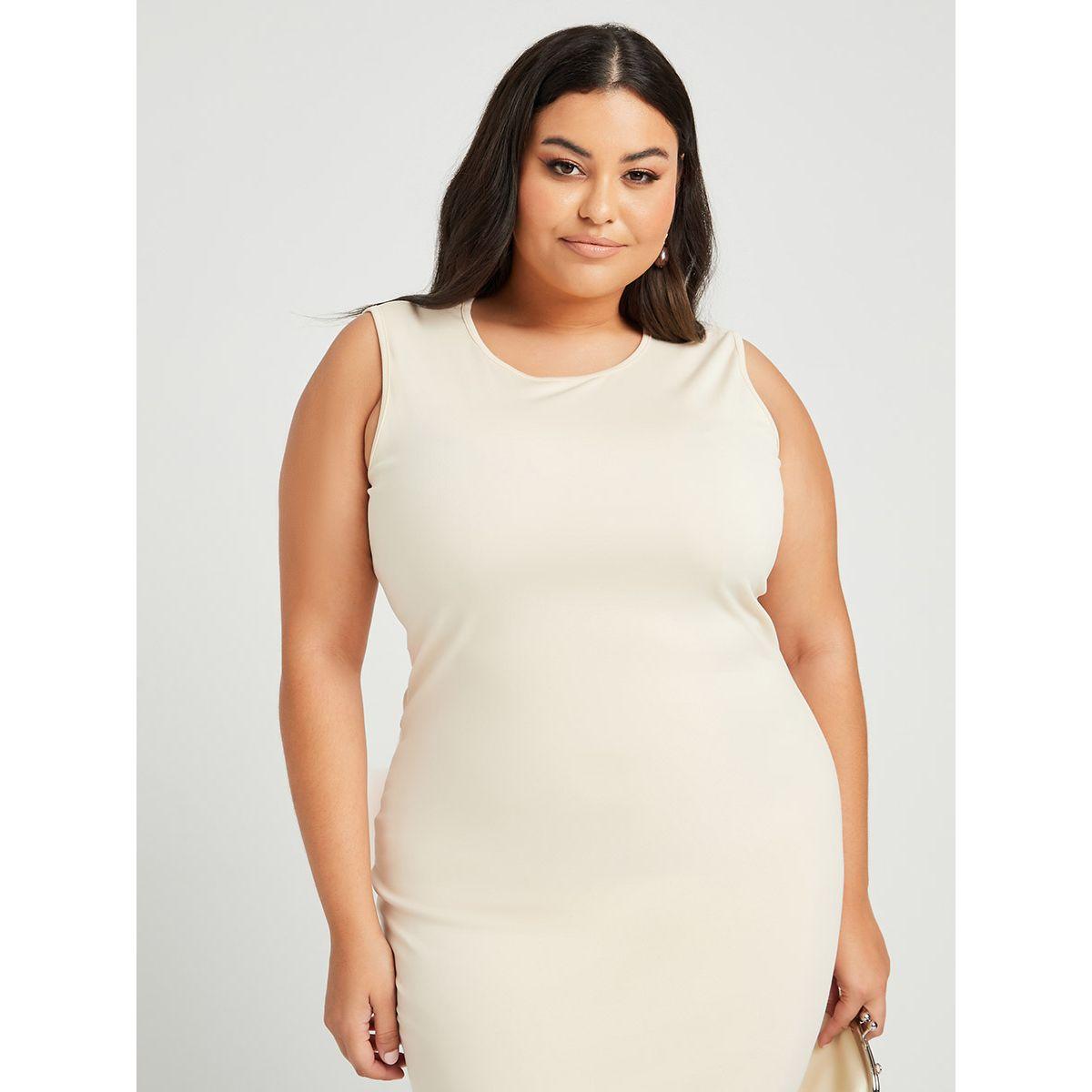 Styli Plus Sleeveless Tie Waist Fitted Midi Dress-women-clothing-dresses-image-2