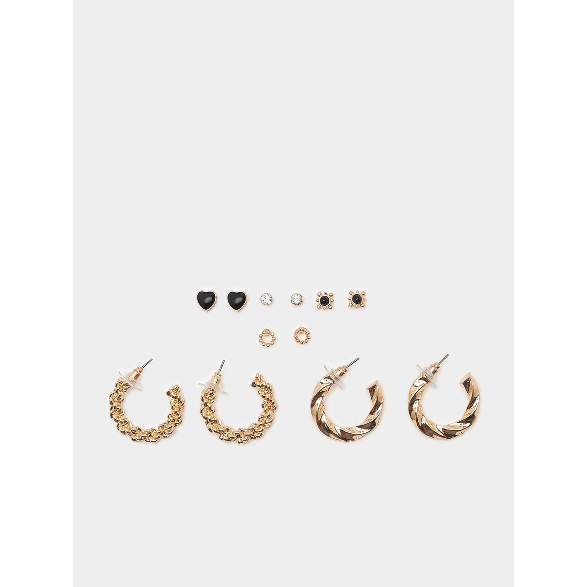 مجموعة من 6 أقراط مرصعة-women-watchesandjewellery-jewellery-earrings-image-1