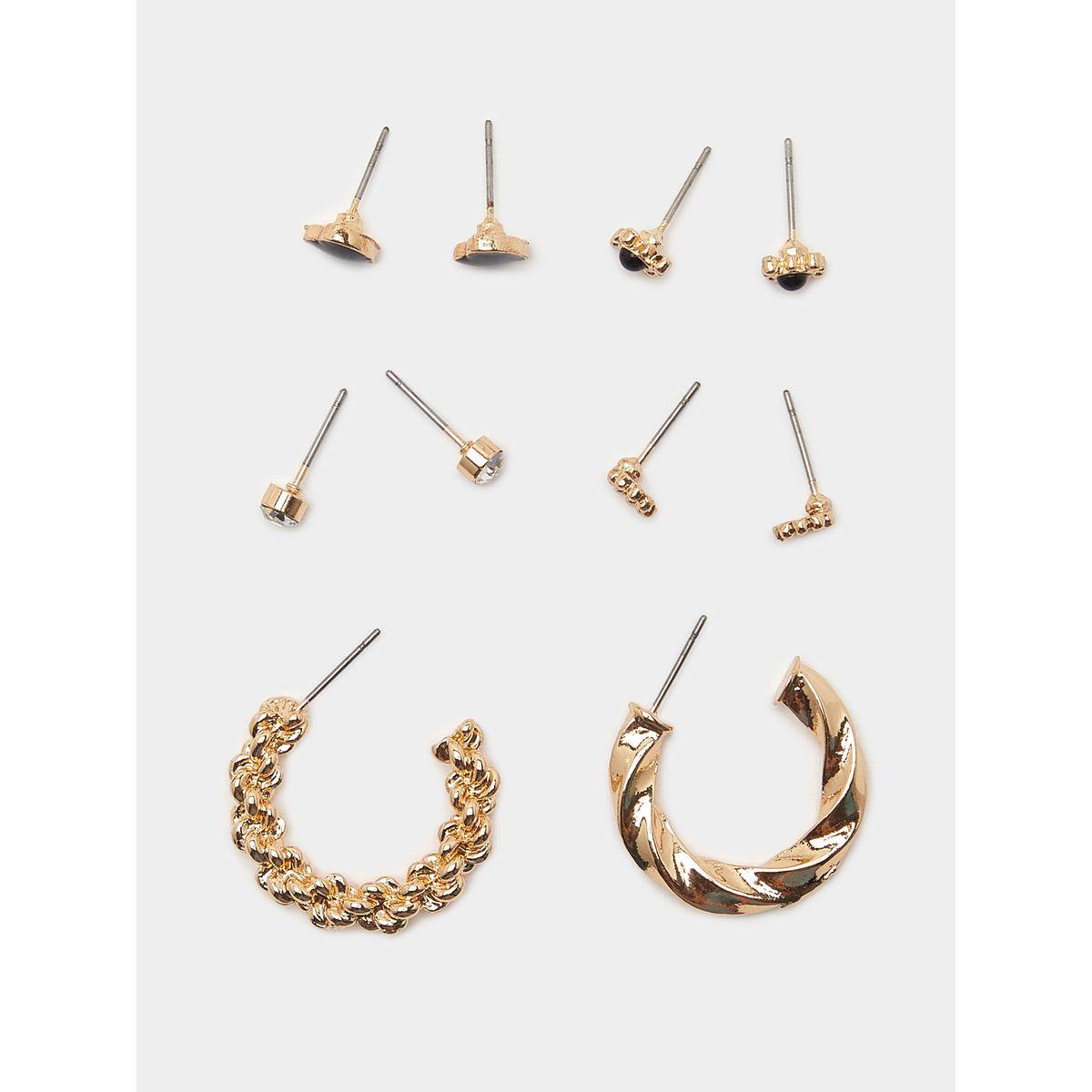 مجموعة من 6 أقراط مرصعة-women-watchesandjewellery-jewellery-earrings-image-2