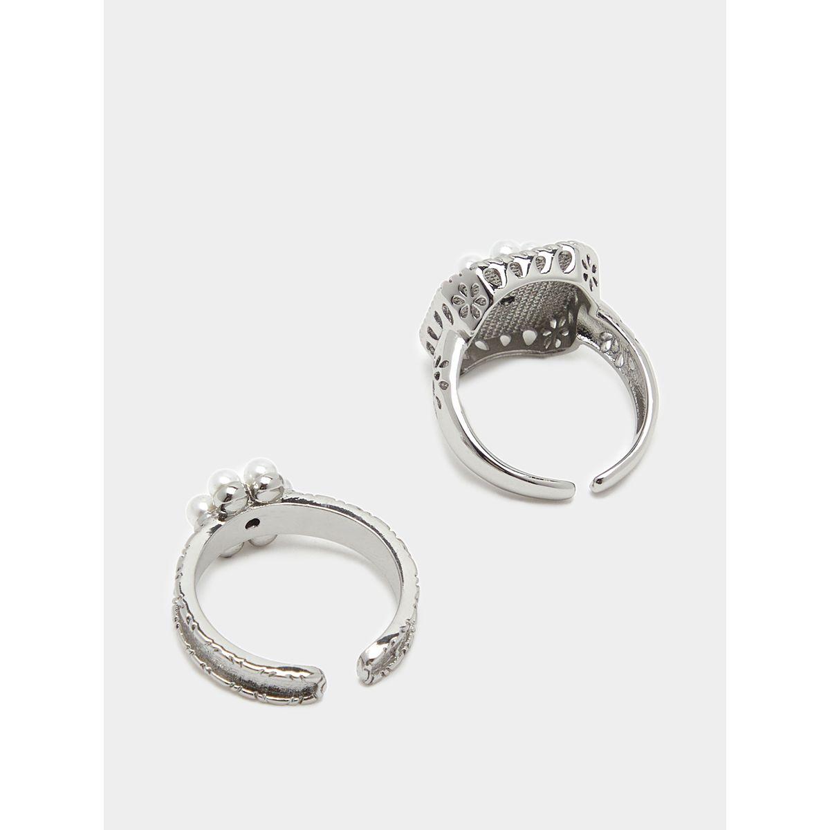 Styli Set of 2 - Pearl Detail Embellished Adjustable Rings-women-watchesandjewellery-jewellery-rings-image-4