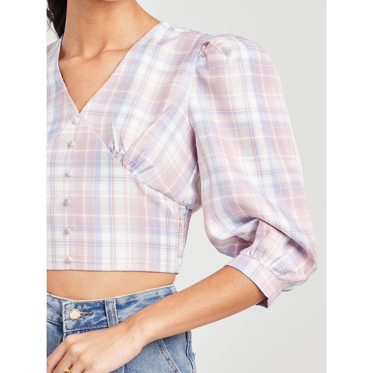 بلوزة قصيرة باكمام منفوشة من ريد تايب-women-clothing-shirtsandblouses-blouses-image-3
