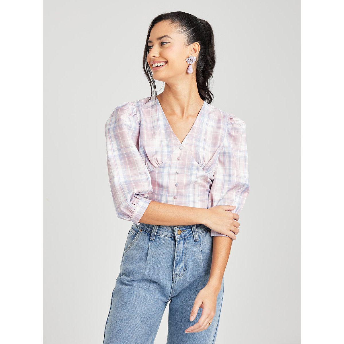 بلوزة قصيرة باكمام منفوشة من ريد تايب-women-clothing-shirtsandblouses-blouses-image-5