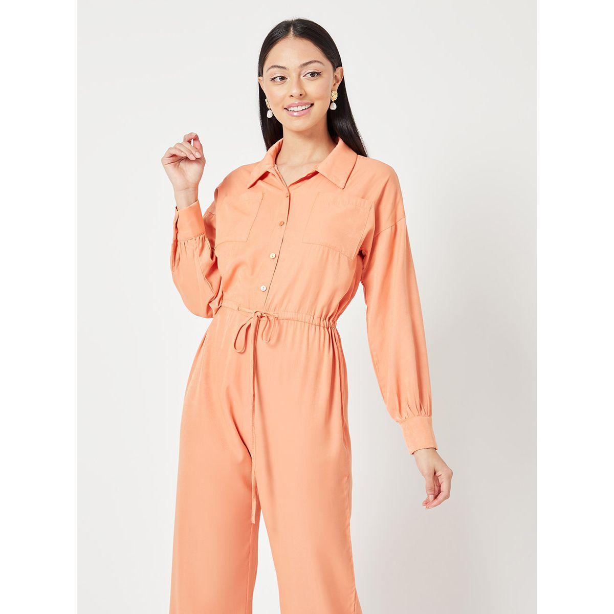 Styli Long Sleeves Button Closure Wide Leg Jumpsuit with Drawstring Waist-women-clothing-jumpsuits-image-2