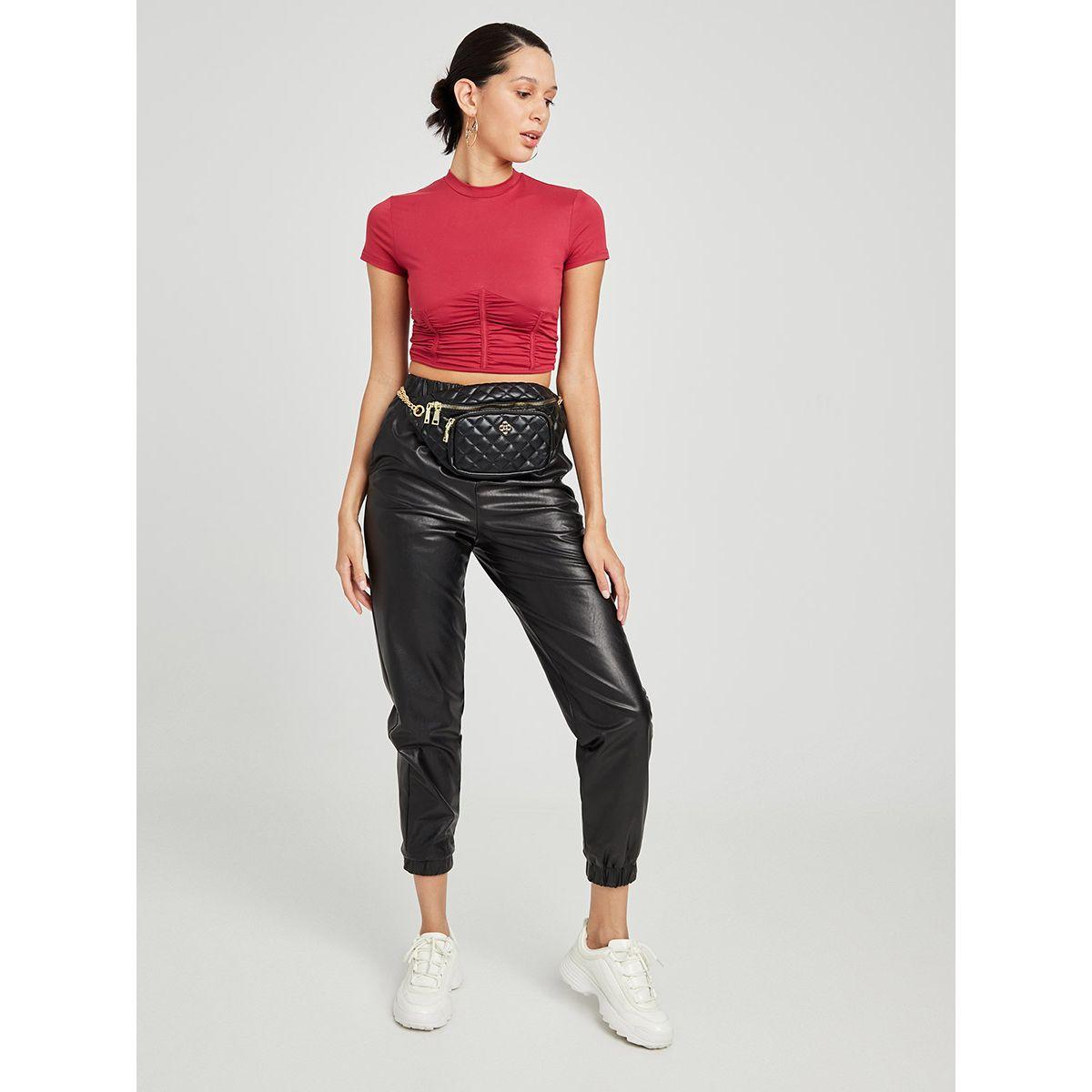Styli Short Sleeves Corset Fit Crop T-shirt-women-clothing-tshirts-image-2