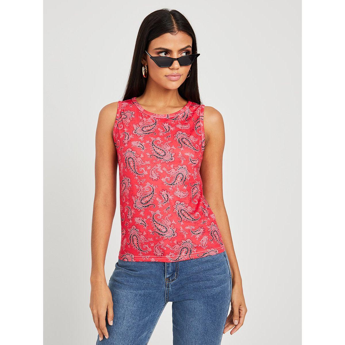 Styli Sleeveless Paisley AOP Tank-women-clothing-tshirts-image-1