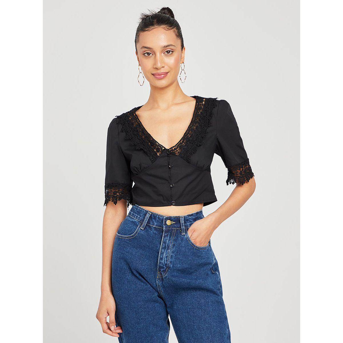بلوزة قصيرة باكمام قصيرة من ريد تايب-women-clothing-shirtsandblouses-blouses-image-1