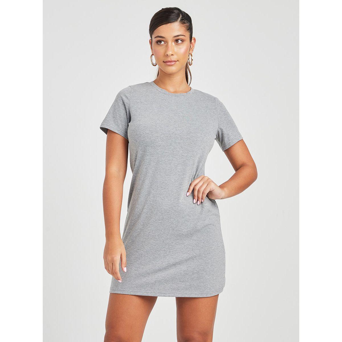 Styli Short Sleeves Round Neck Knitted T-shirt Mini Dress-women-clothing-dresses-image-1