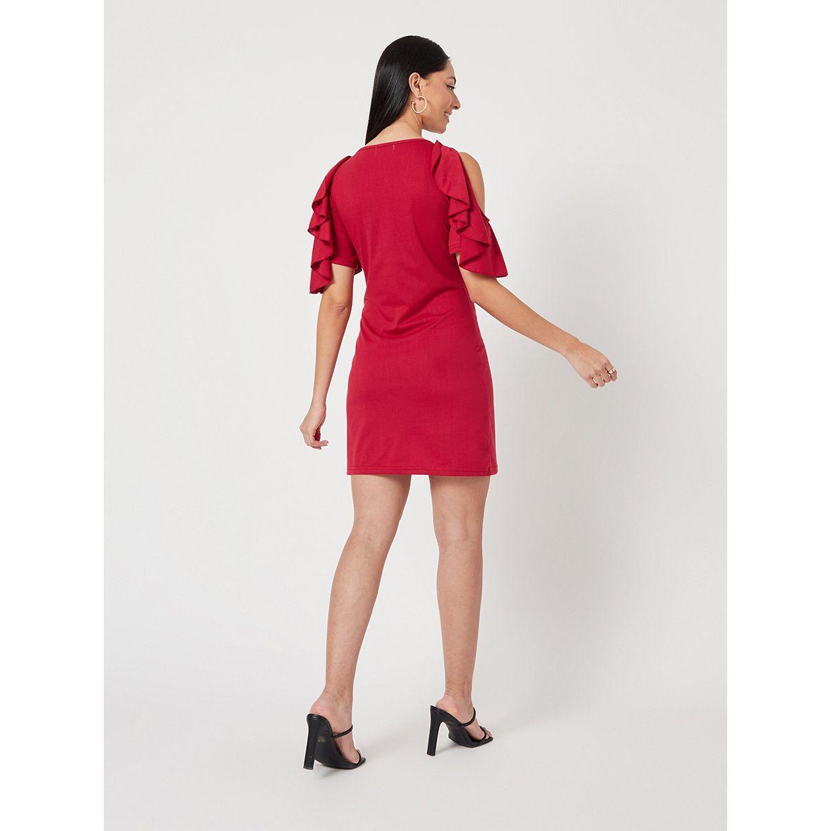 فستان قصير مزين بكشكش من ريد تايب-women-clothing-dresses-image-4