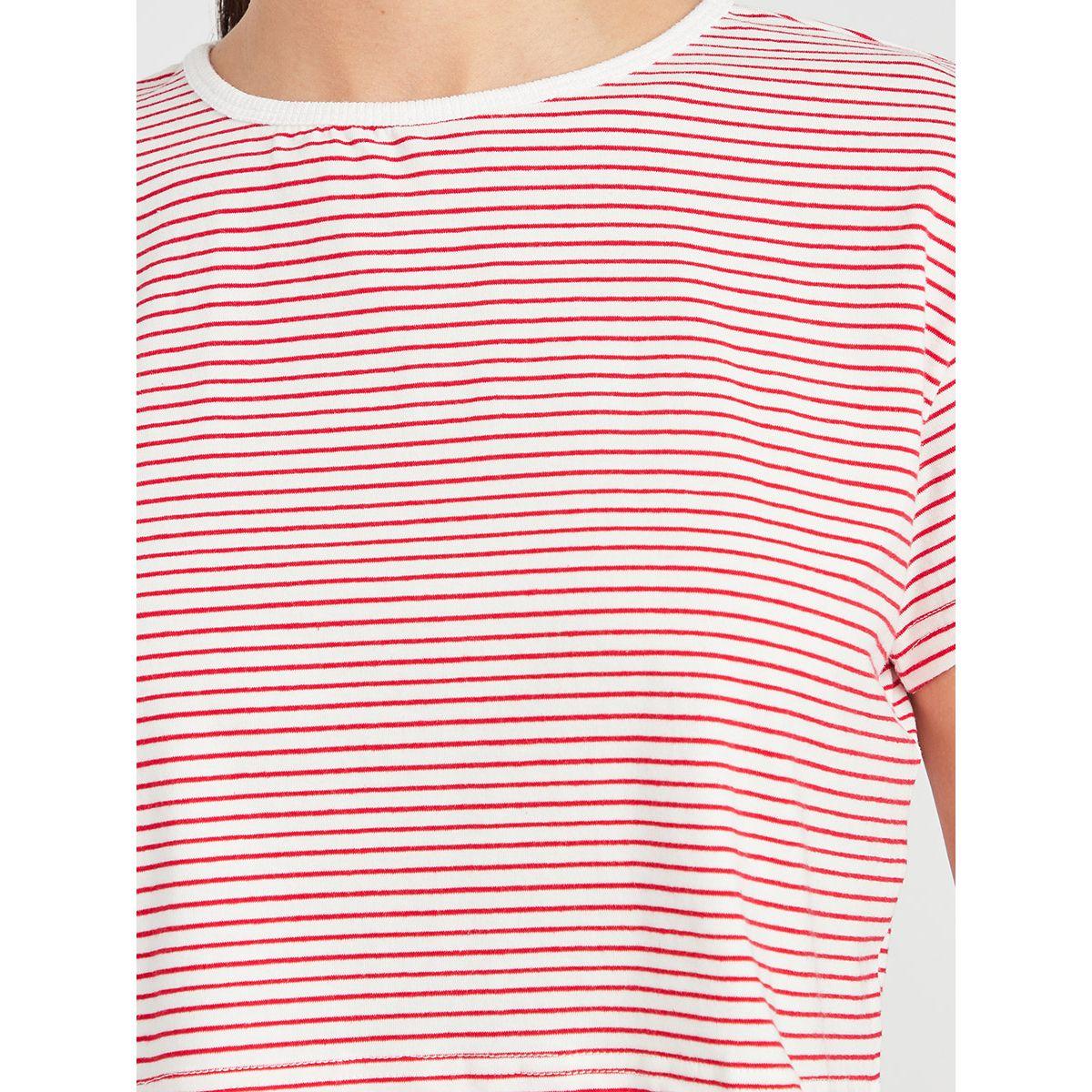 Styli Short Sleeves Striped Boxy Crop T-shirt-women-clothing-tshirts-image-3