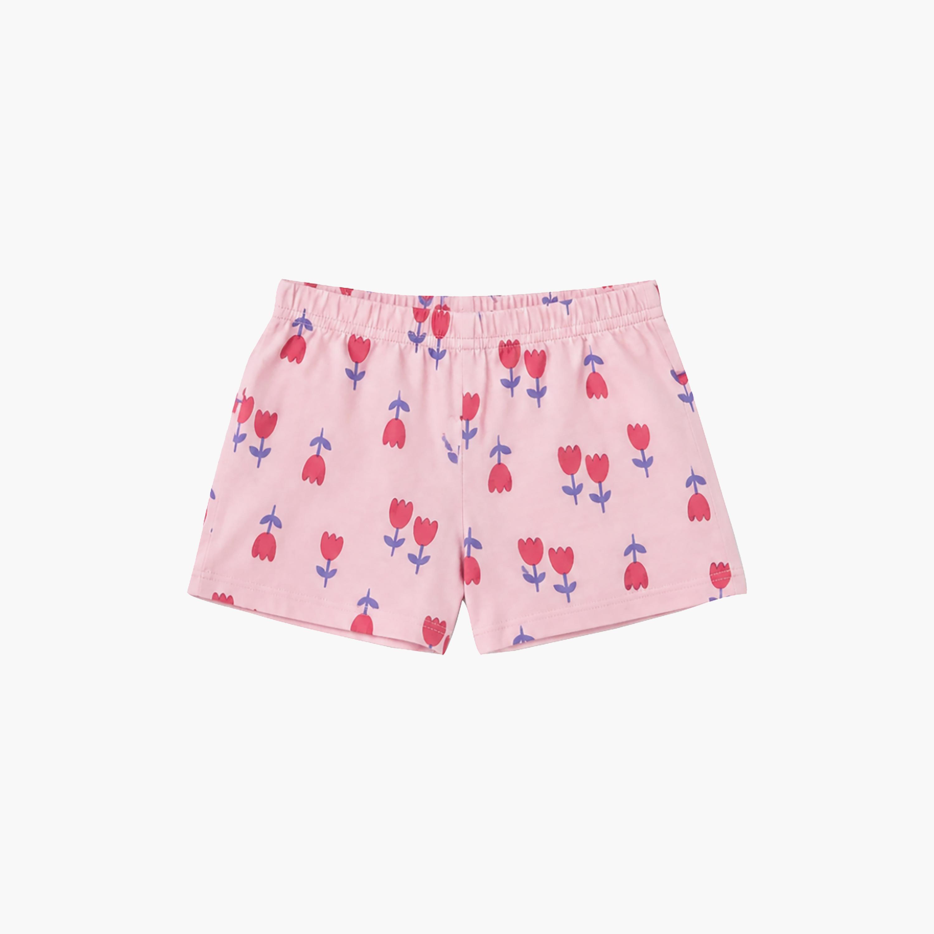 طقم بلوزة بأكمام مكشكشة وشورت بطبعة زهور التوليب من بيبي كلو-baby-girls-clothing-setsandcoords-image-7
