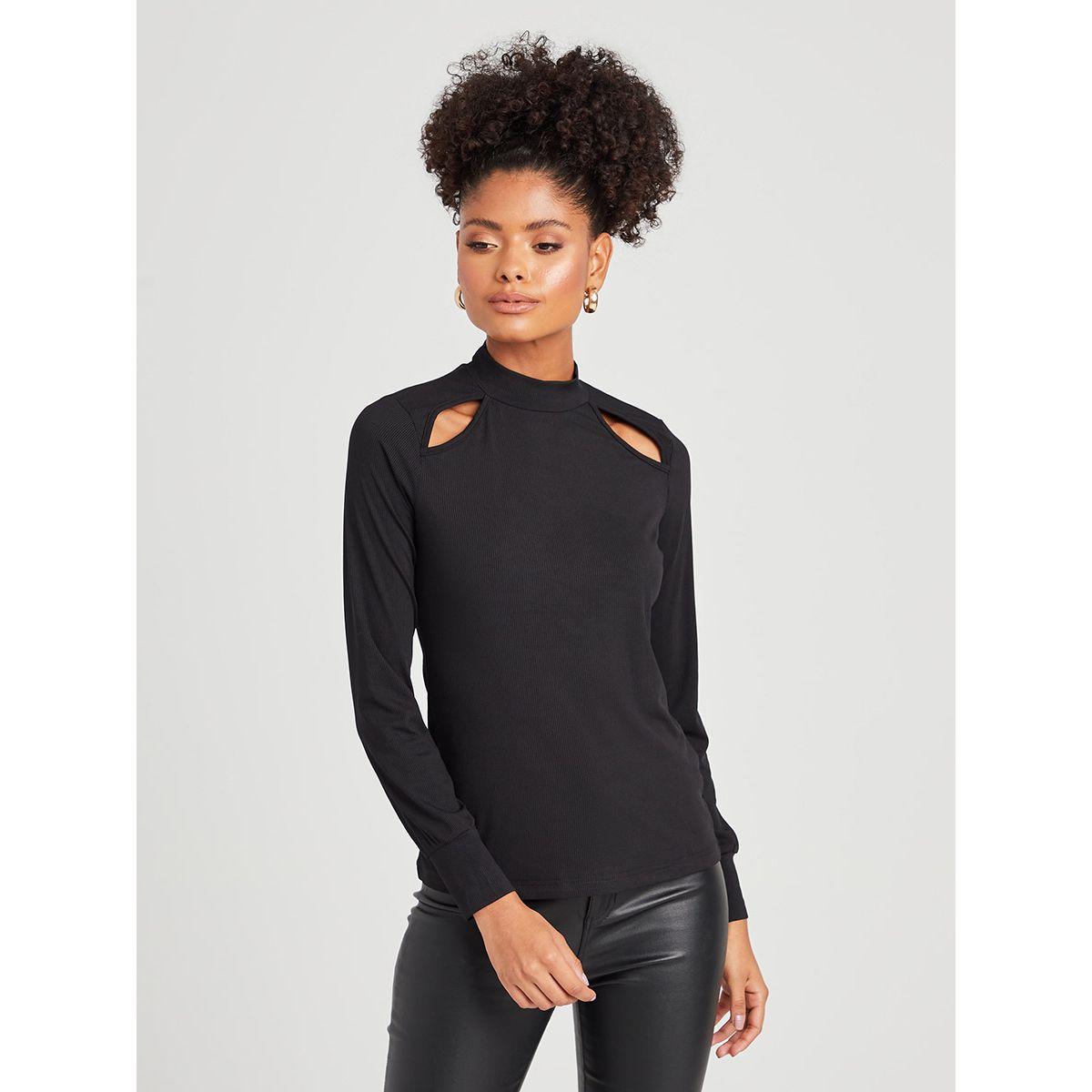 بلوزة مضلعة باكمام طويلة من ريد تايب-women-clothing-shirtsandblouses-blouses-image-1
