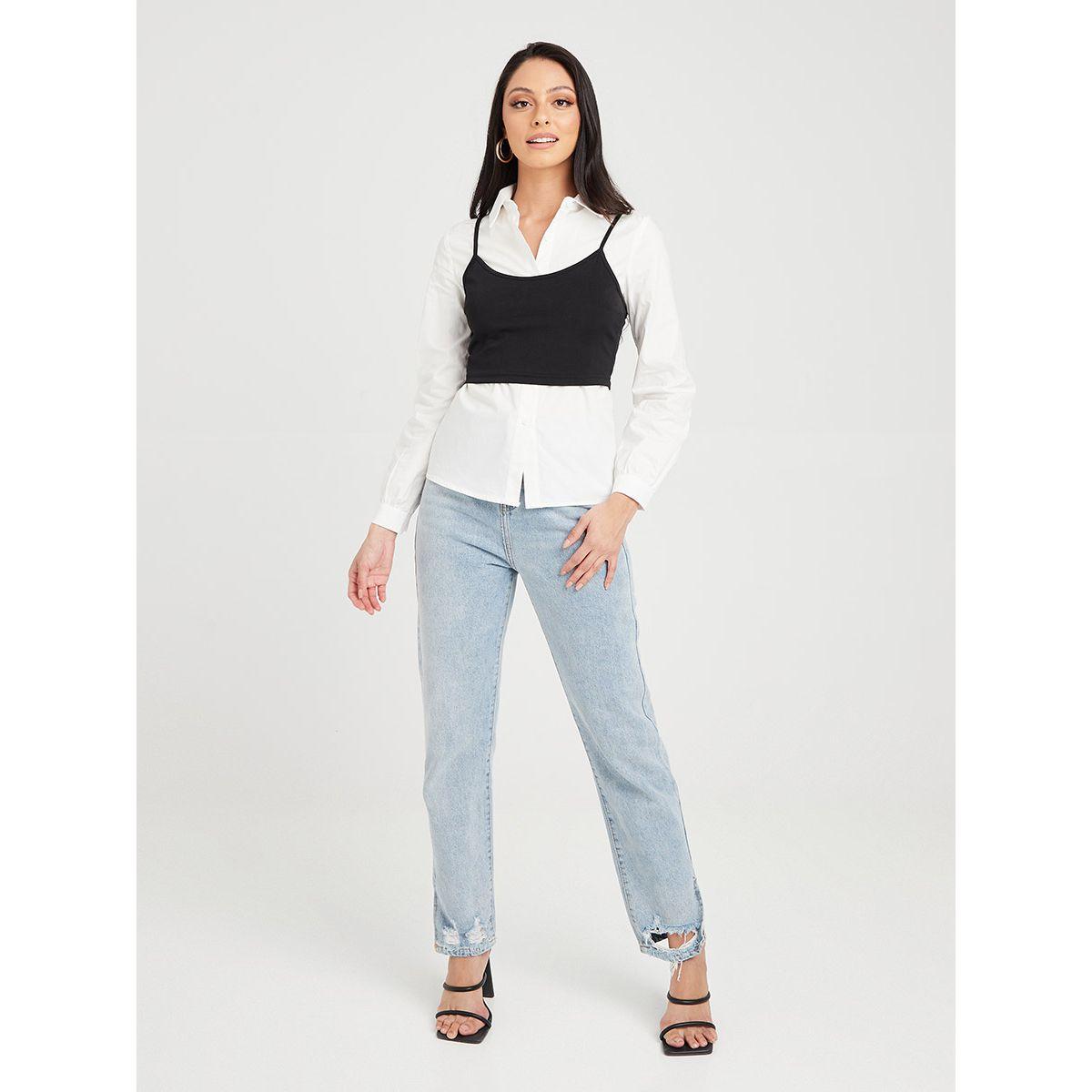 قميص طويل بقصة عادية-women-clothing-shirtsandblouses-shirts-image-4