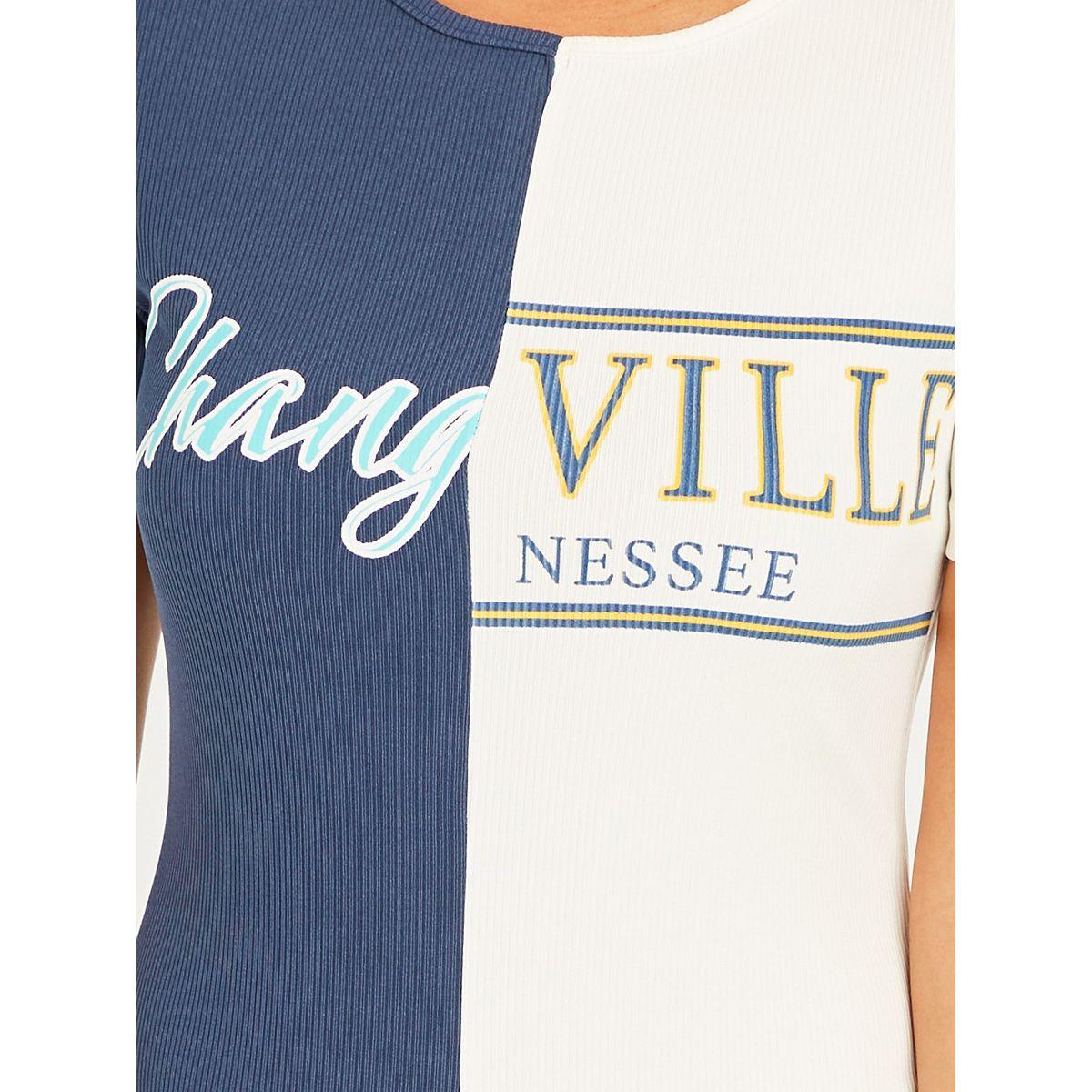 Styli Short Sleeves Colorblock Printed Bodysuit-women-clothing-tshirts-image-4