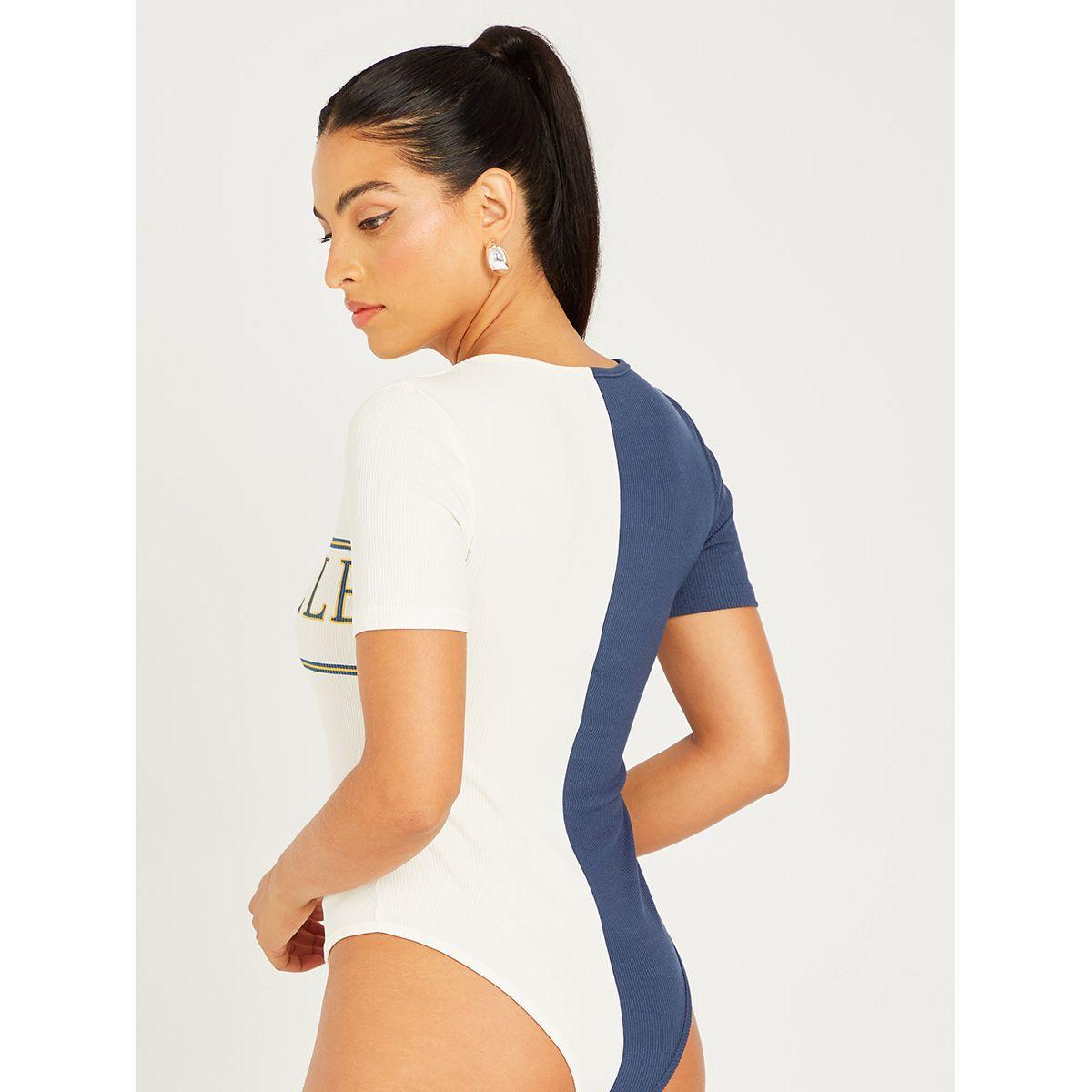 Styli Short Sleeves Colorblock Printed Bodysuit-women-clothing-tshirts-image-5