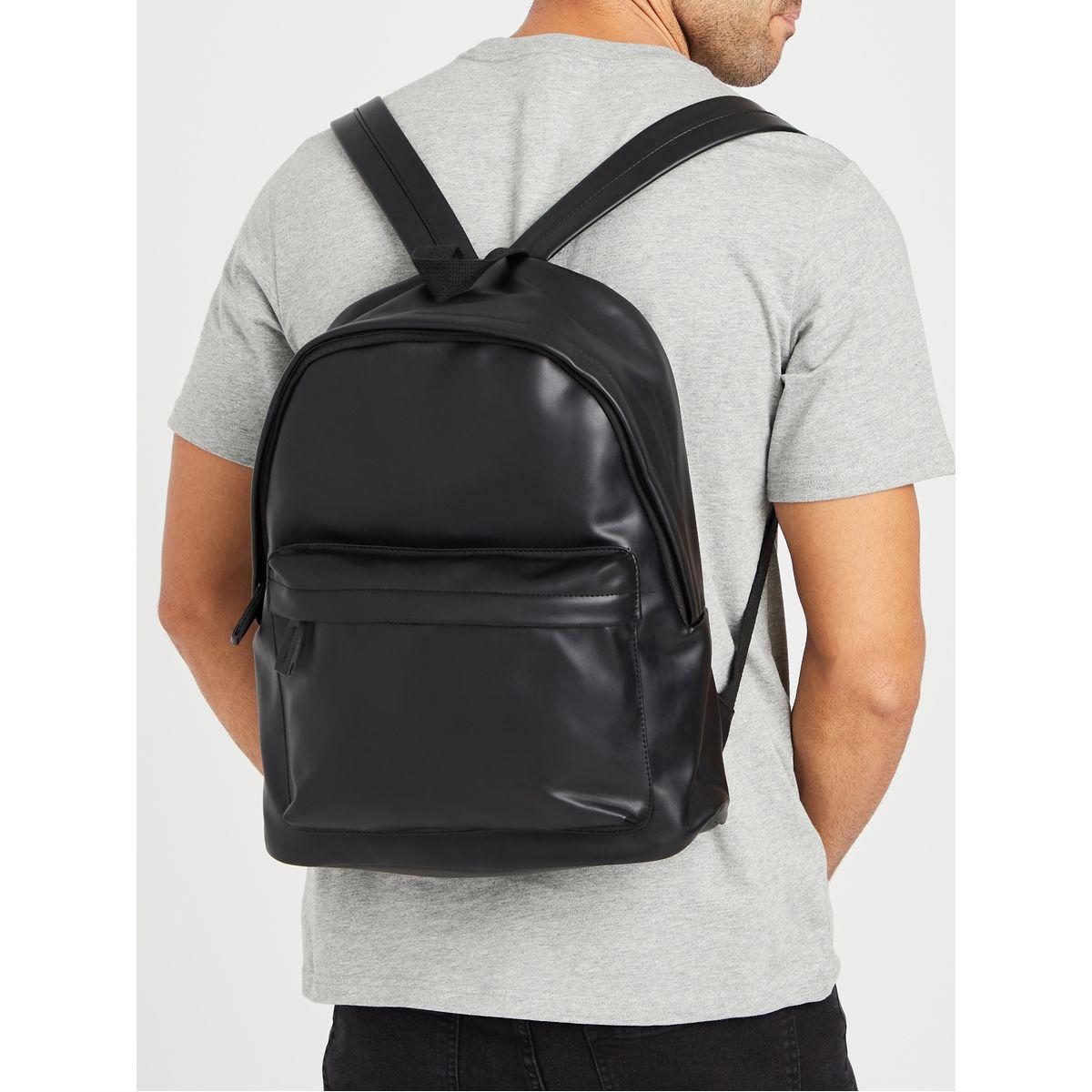 Styli PU Leather Backpack with Zip Closure Compartment-men-bags-image-3
