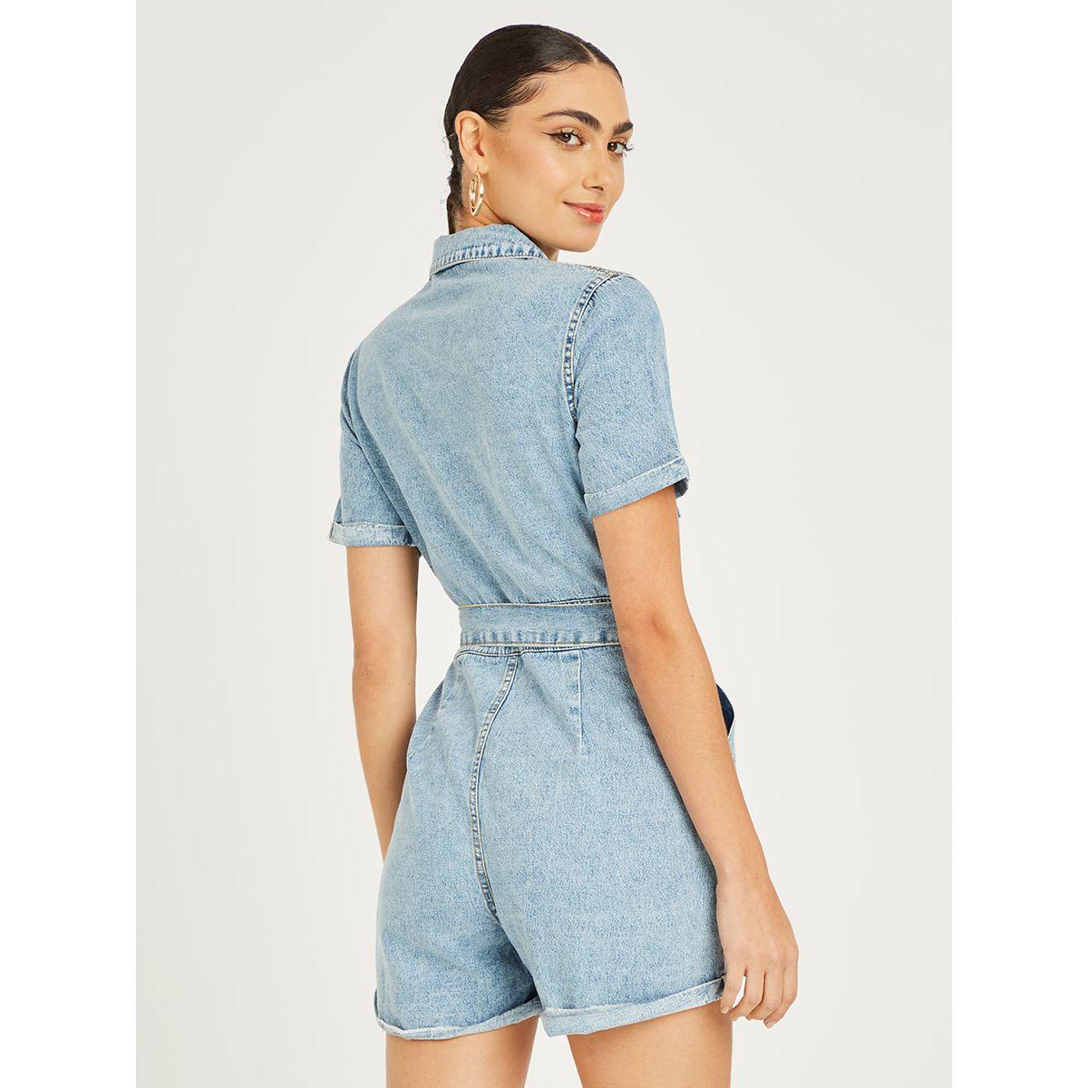 افرول دينيم باكمام قصيرة من ريد تايب-women-clothing-jumpsuits-image-4