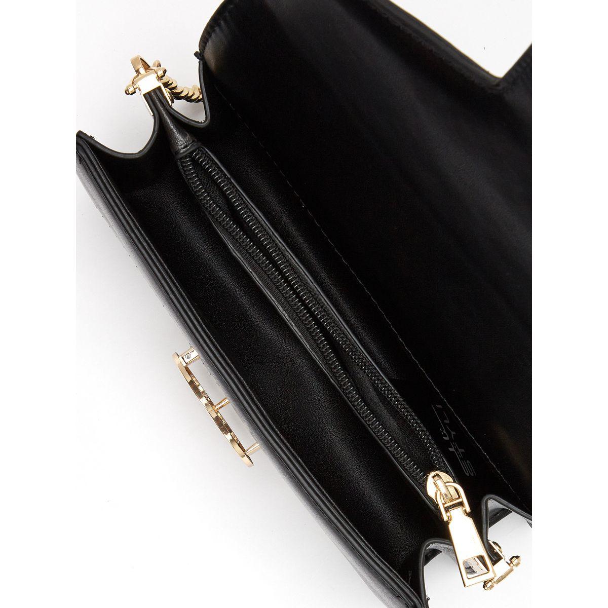 Styli Embroidered Pattern Detail Flap Handbag with Chain Strap-women-bagsandwallets-handbags-image-6