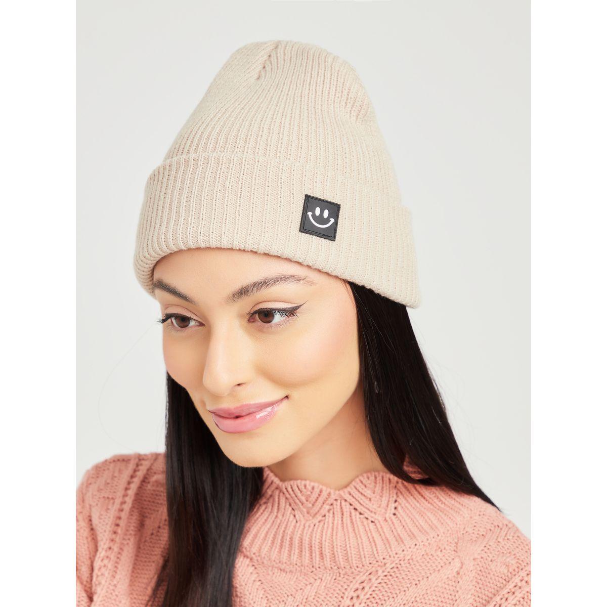 Styli Unisex Solid Knit Beanie-men-caps-image-2