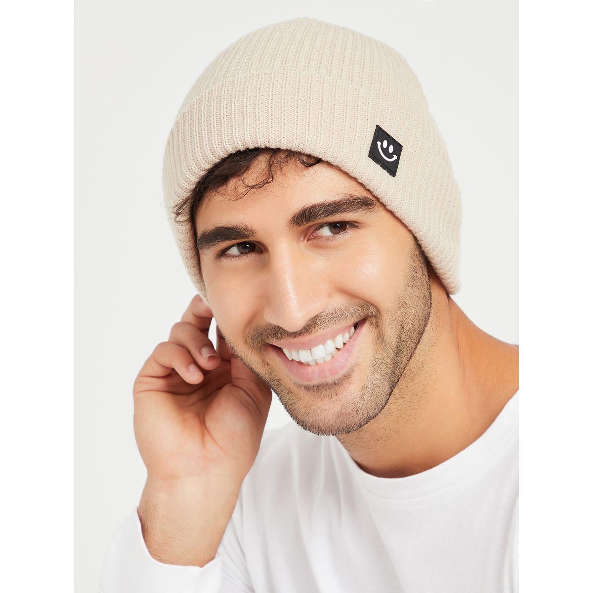 Styli Unisex Solid Knit Beanie-men-caps-image-3