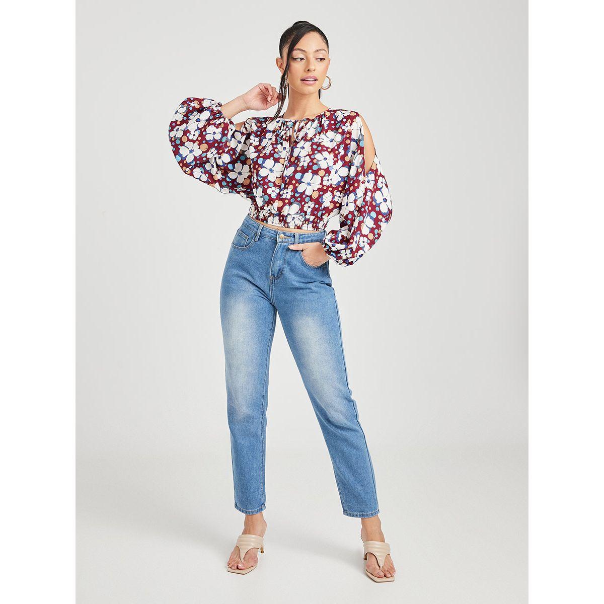 Styli Cold Shoulder Floral Print Woven Crop Top-women-clothing-shirtsandblouses-blouses-image-2