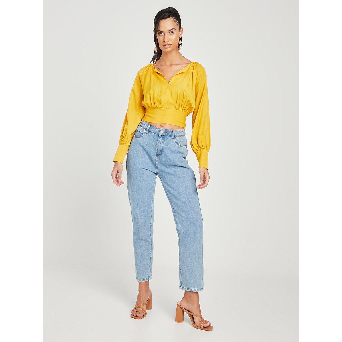 بلوزة قصيرة باكمام طويلة من ريد تايب-women-clothing-shirtsandblouses-blouses-image-2