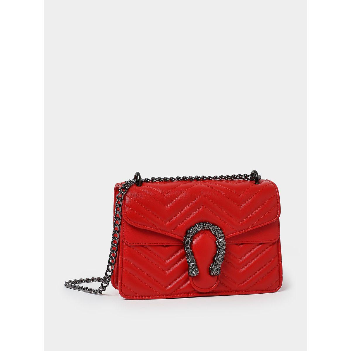 Styli Quilted Flap Shoulder Bag with Horseshoe Shaped Buckle-women-bagsandwallets-handbags-image-1