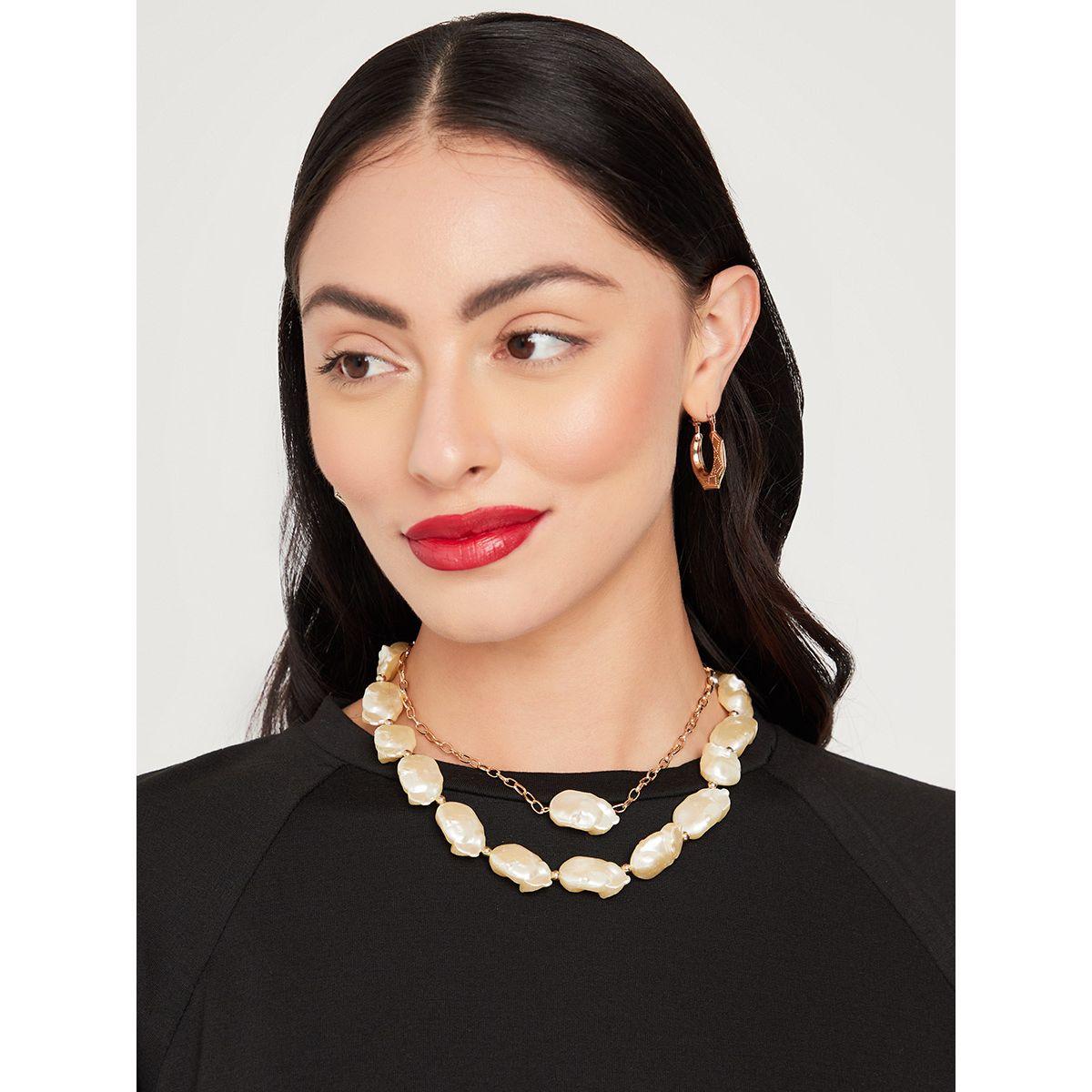 Styli Set of 2 - Textured Pearl Detail Short Necklace-women-watchesandjewellery-jewellery-necklacesandpendants-image-1