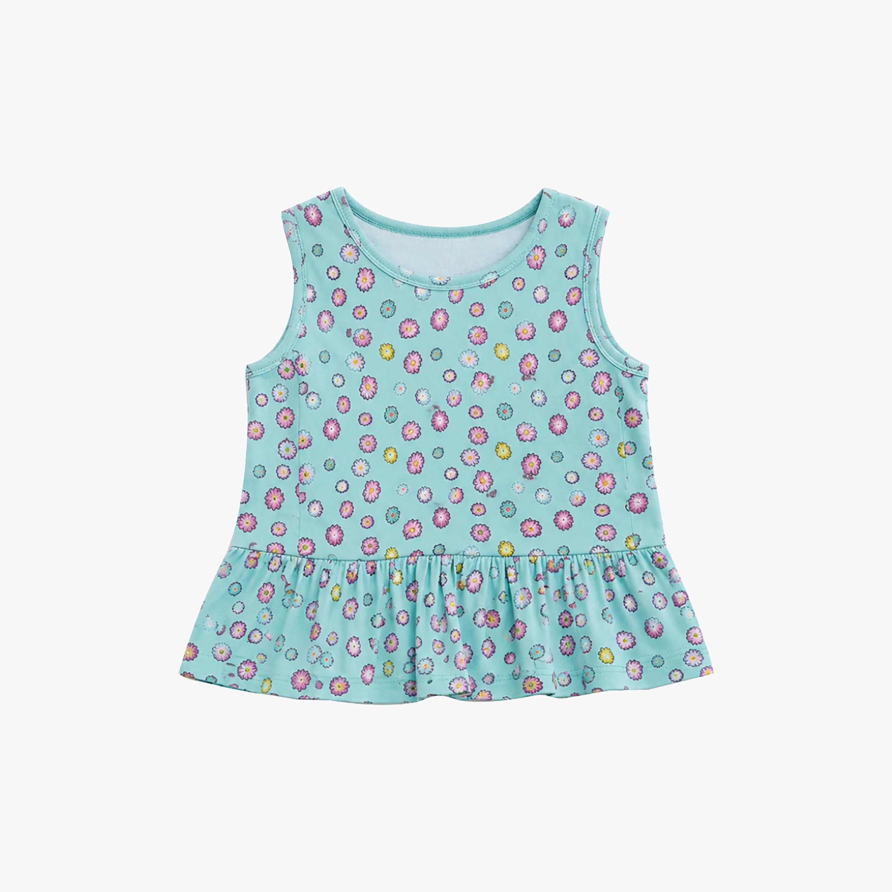 Babyqlo Floral Sleeveless Peplum Top & Shorts Set-baby-girls-clothing-setsandcoords-image-6