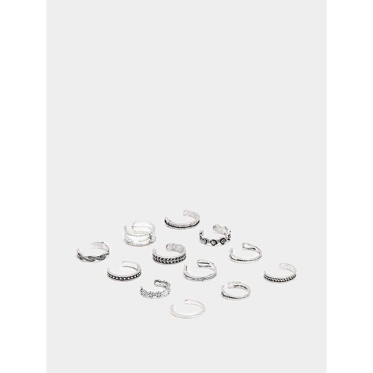 مجموعة من 12 خواتم قدم من ستايلي-women-watchesandjewellery-jewellery-rings-image-1