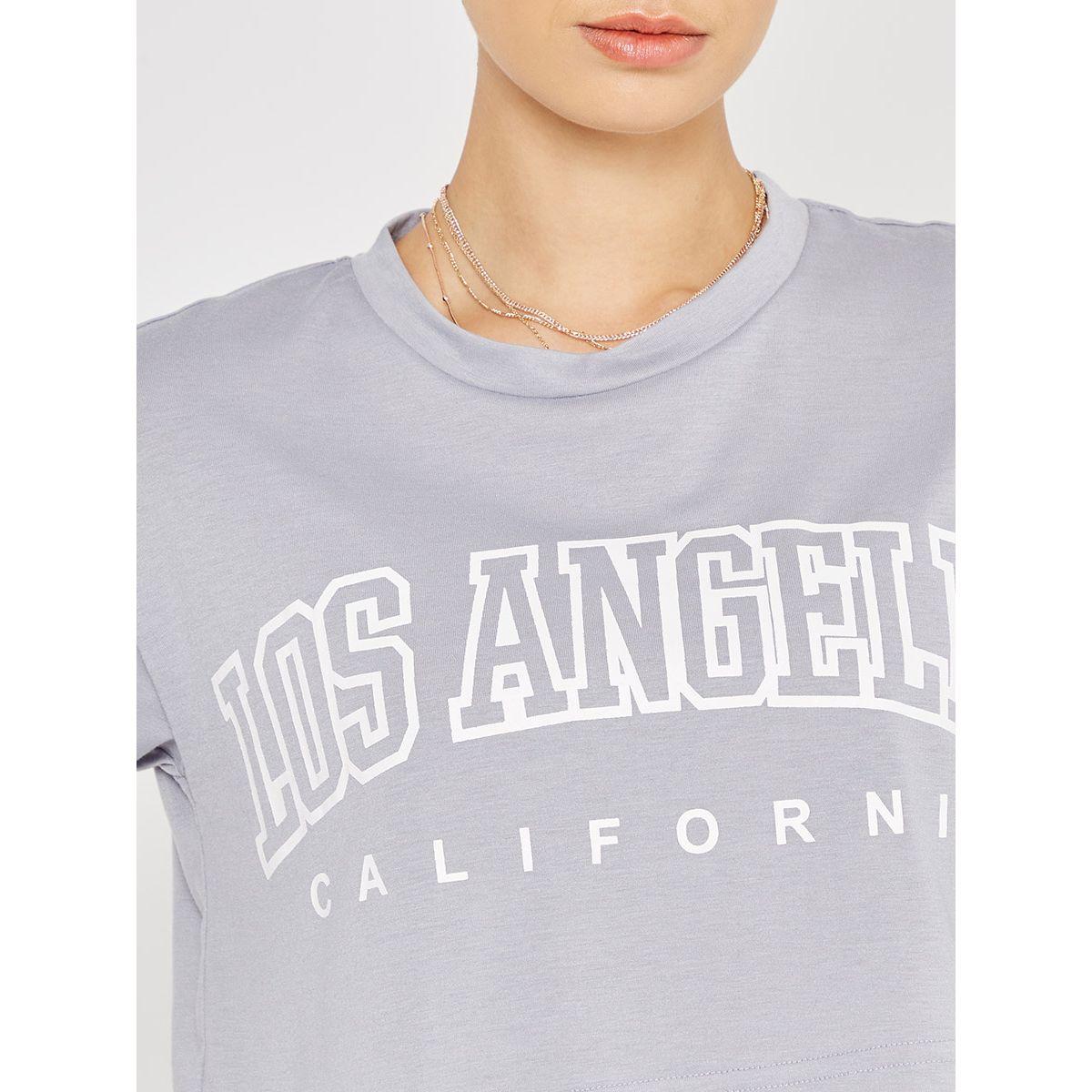 Styli Short Sleeves LA Slogan Print Boxy Crop T-shirt-women-clothing-tshirts-image-3