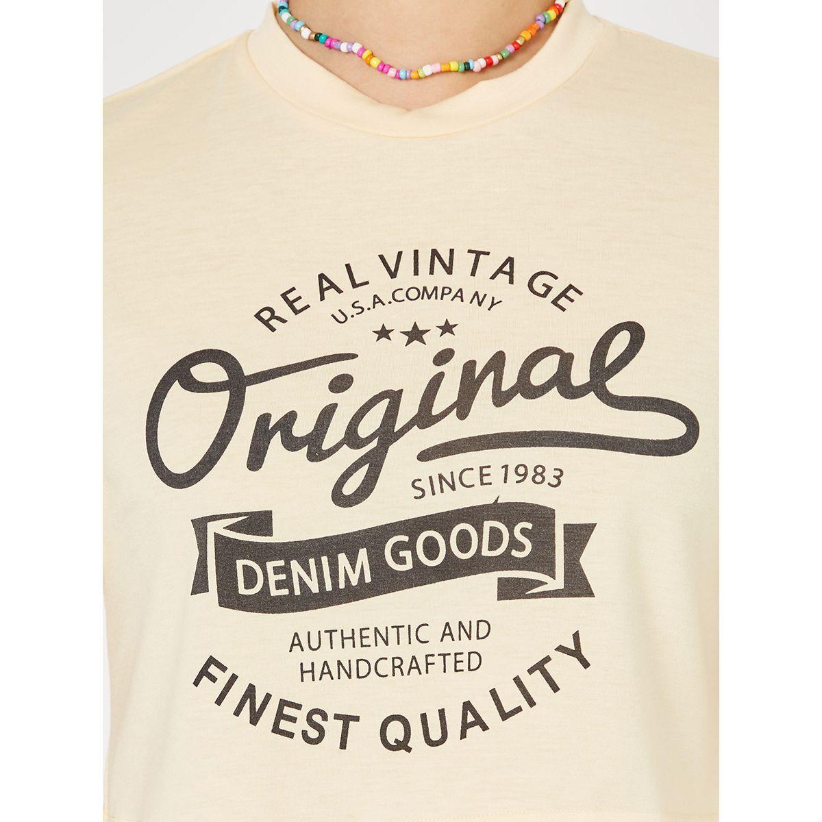 Styli Short Sleeves Slogan Print Boxy Crop T-shirt-women-clothing-tshirts-image-3