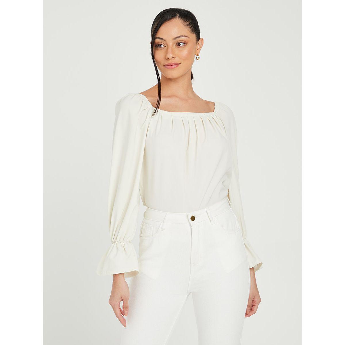 Styli Frill Cuff Long Sleeves Peasant Style Woven Blouse-women-clothing-shirtsandblouses-blouses-image-7