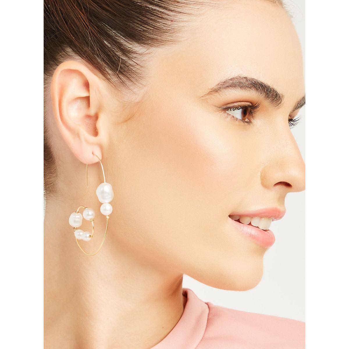 Styli Pearl Detail Earrings-women-watchesandjewellery-jewellery-earrings-image-2