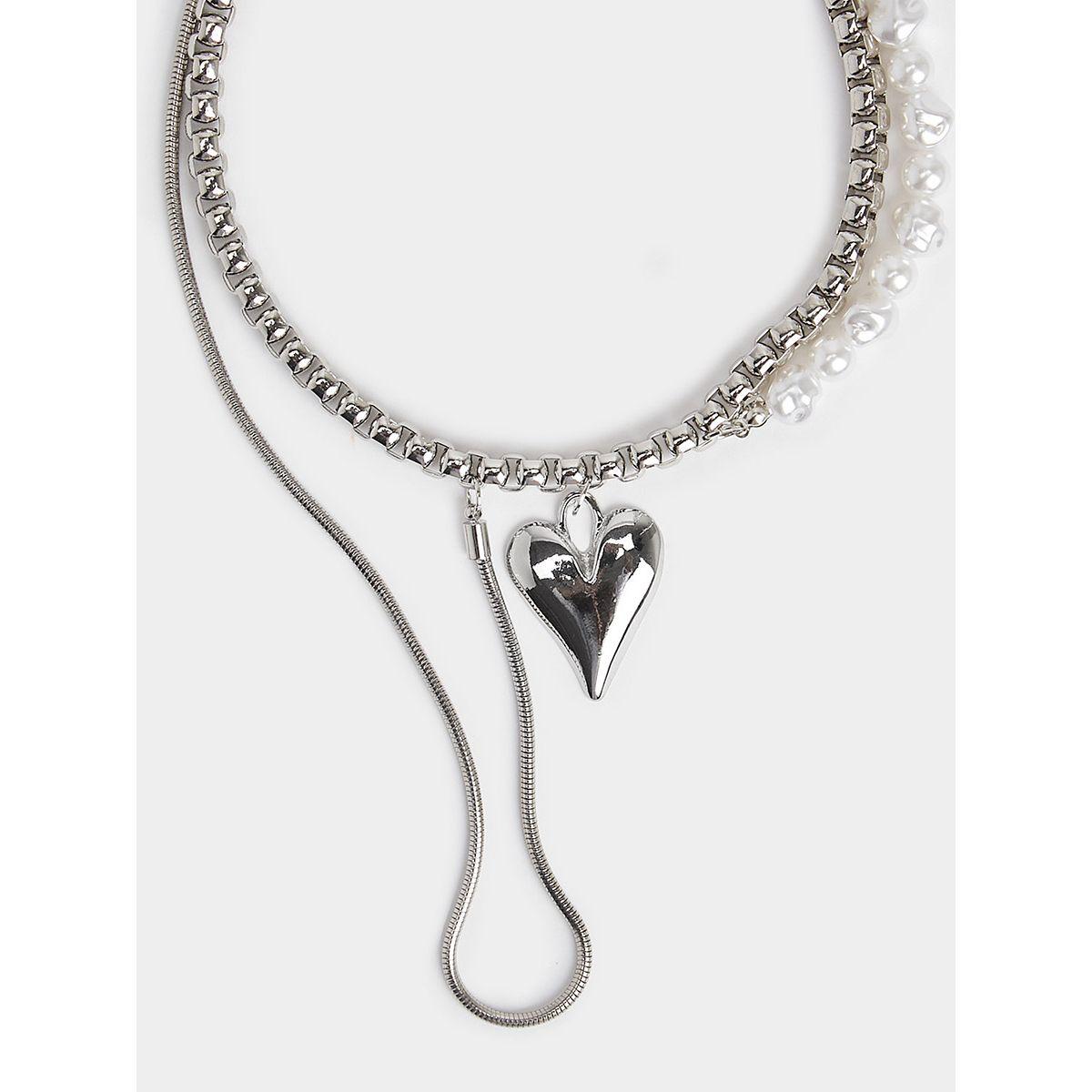 Styli Heart Pendant Necklace with Pearl Detail-women-watchesandjewellery-jewellery-necklacesandpendants-image-3