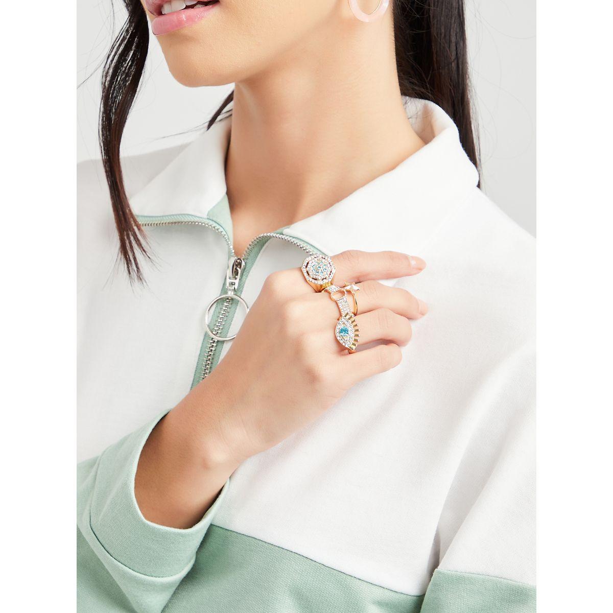 مجموعة من 4 خواتم عصرية-women-watchesandjewellery-jewellery-rings-image-2