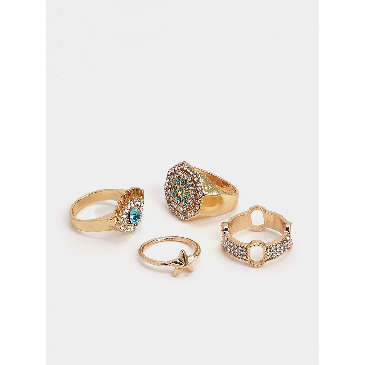 Styli Set of 4 - Embellished Ring with Cut-Out Detail-women-watchesandjewellery-jewellery-rings-image-3