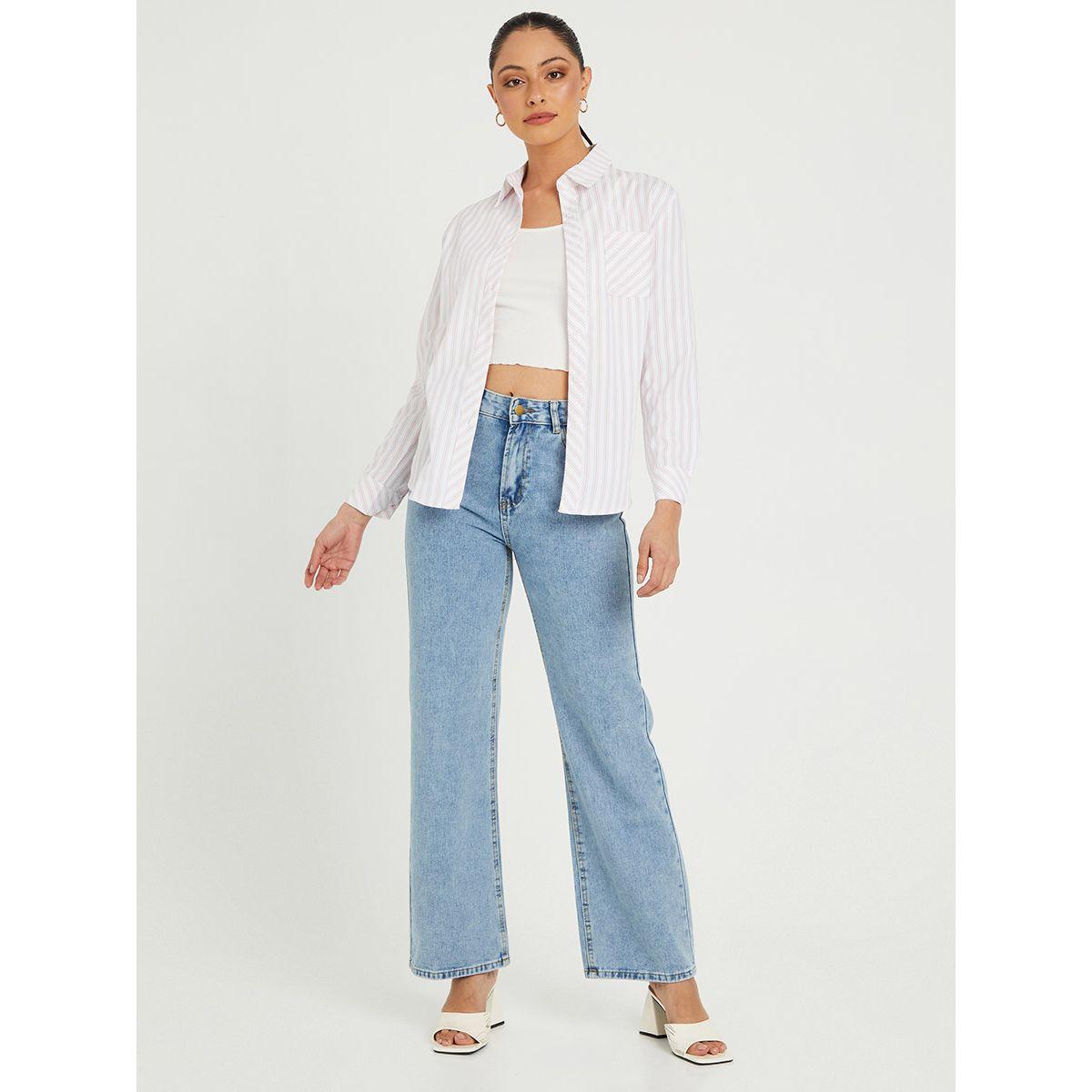 Styli Long Sleeves Striped Regular Fit Shirt with Pocket Detail-women-clothing-shirtsandblouses-shirts-image-2