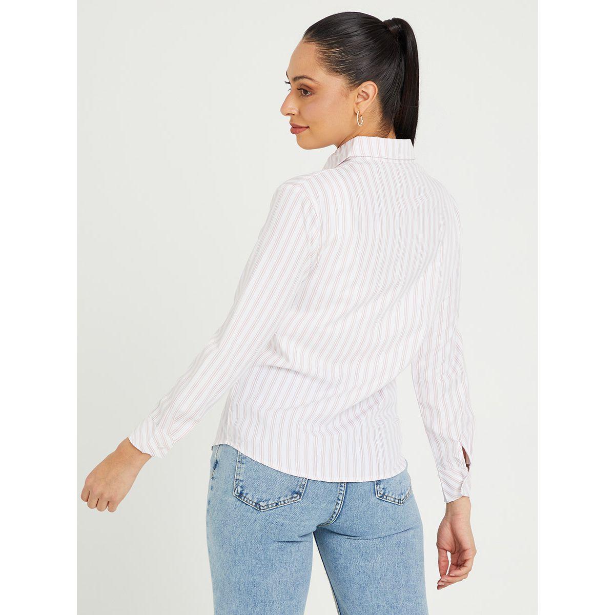 Styli Long Sleeves Striped Regular Fit Shirt with Pocket Detail-women-clothing-shirtsandblouses-shirts-image-5