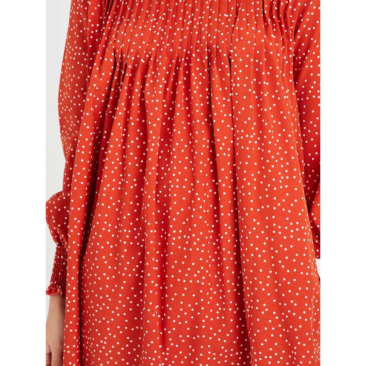 Styli Long Sleeves Polka Dot A-Line Mini Dress-women-clothing-dresses-image-3