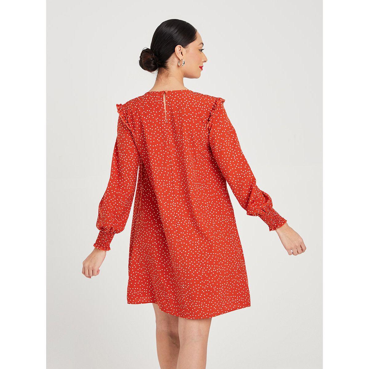 Styli Long Sleeves Polka Dot A-Line Mini Dress-women-clothing-dresses-image-4