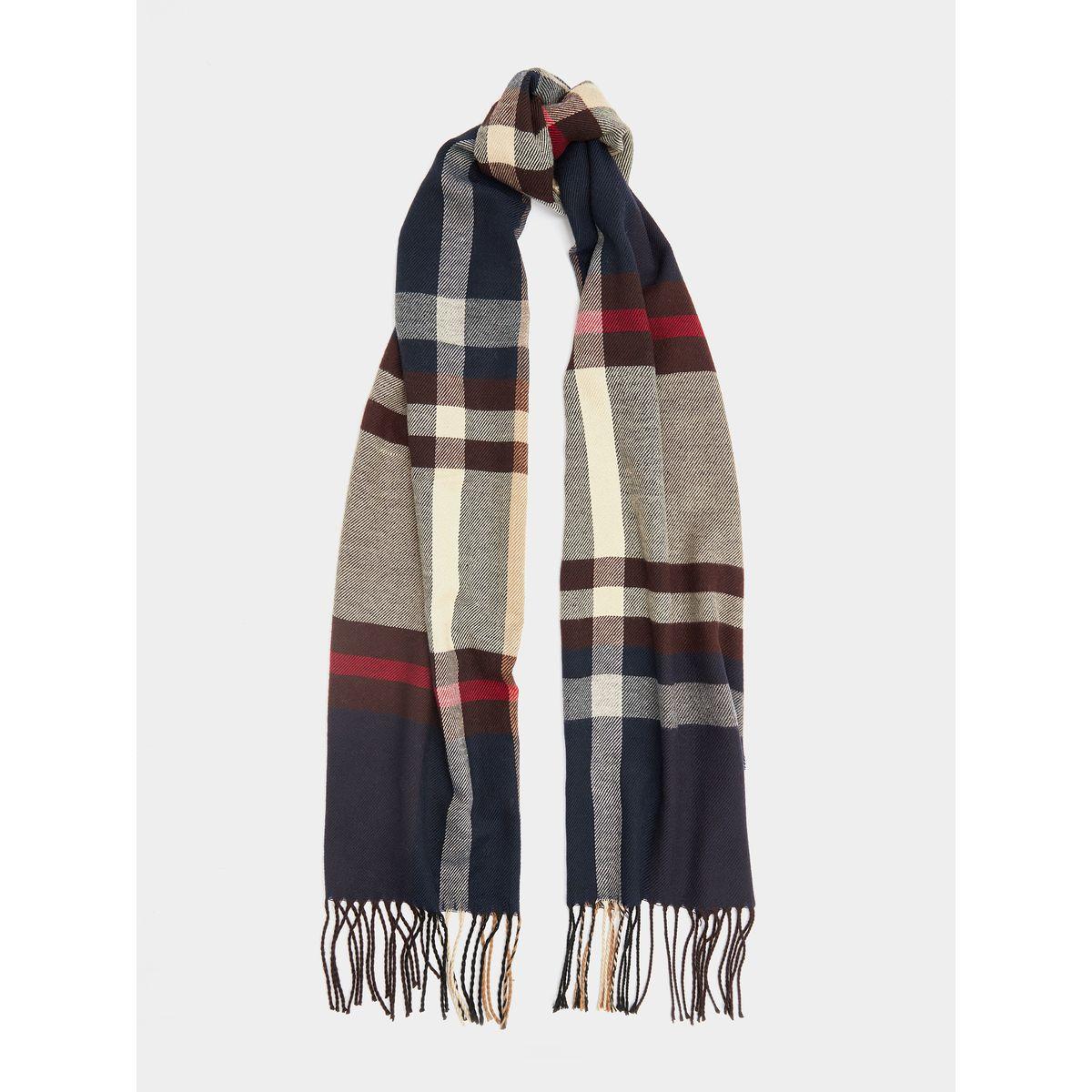 Styli Checked Long Woollen Scarf with Tassel Detail-women-winterwear-scarves-image-1