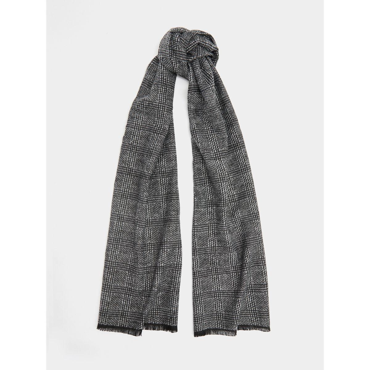 Styli Checked Frayded Hem Scarf-women-winterwear-scarves-image-1