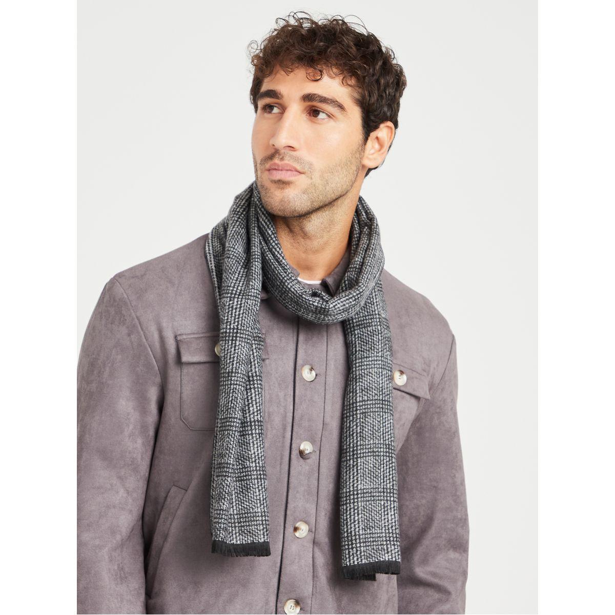 Styli Checked Frayded Hem Scarf-women-winterwear-scarves-image-2