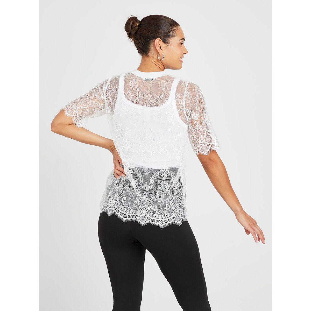 بلوزة مضلعة باكمام قصيرة من ريد تايب-women-clothing-shirtsandblouses-blouses-image-4