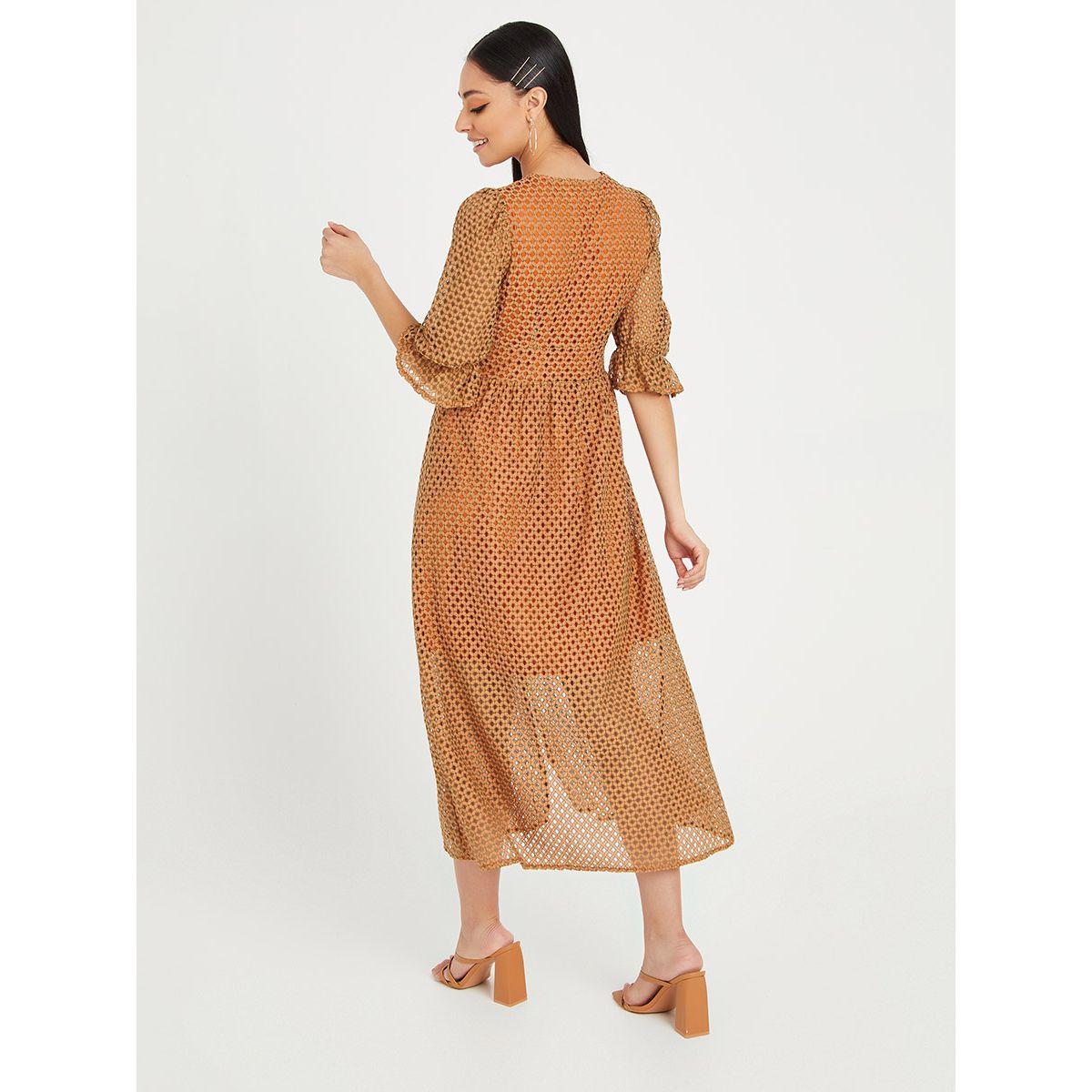 فستان ميدي بتفاصيل شبكية من ريد تايب-women-clothing-dresses-image-4