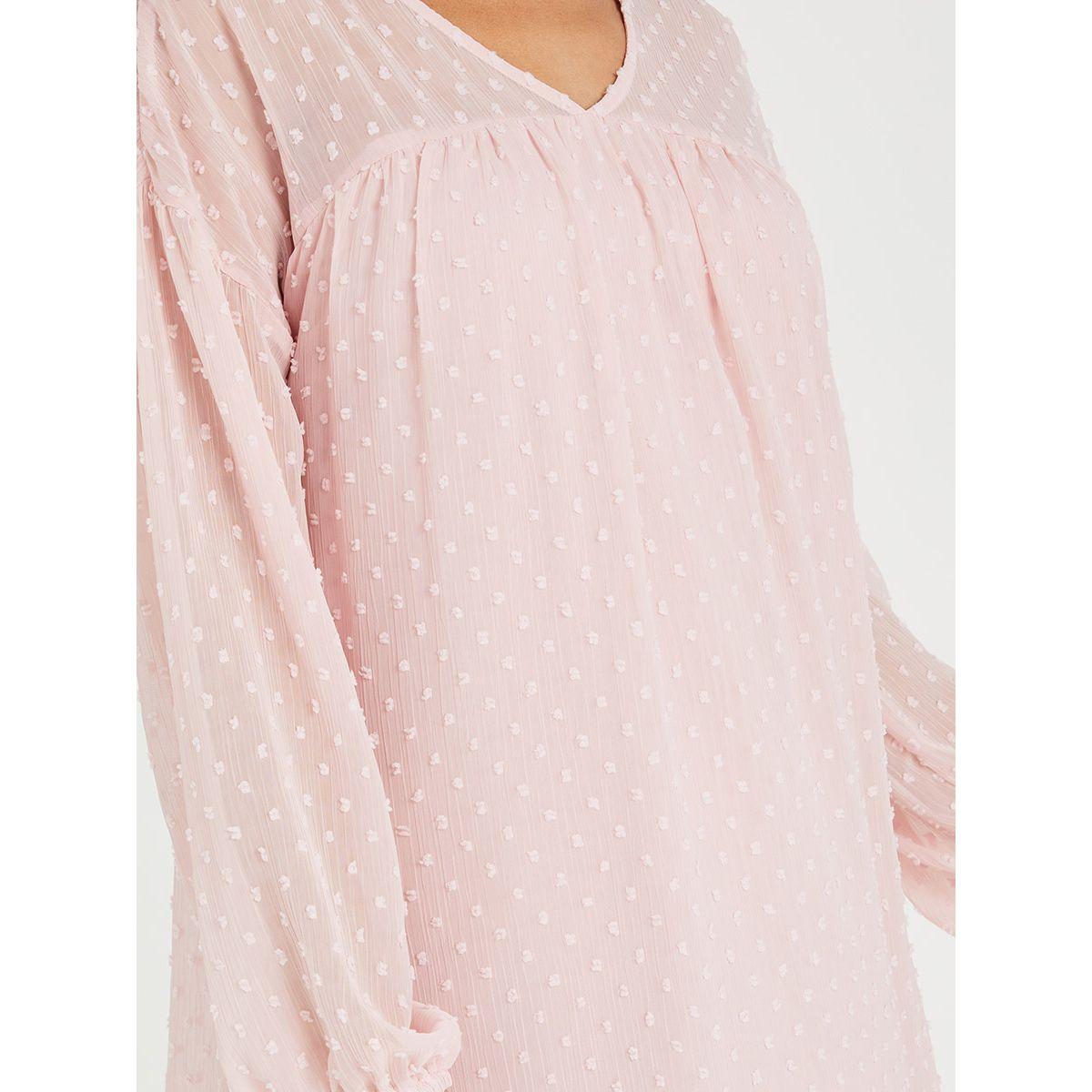 Styli Long Sleeves Dobby Shift Mini Dress-women-clothing-dresses-image-3