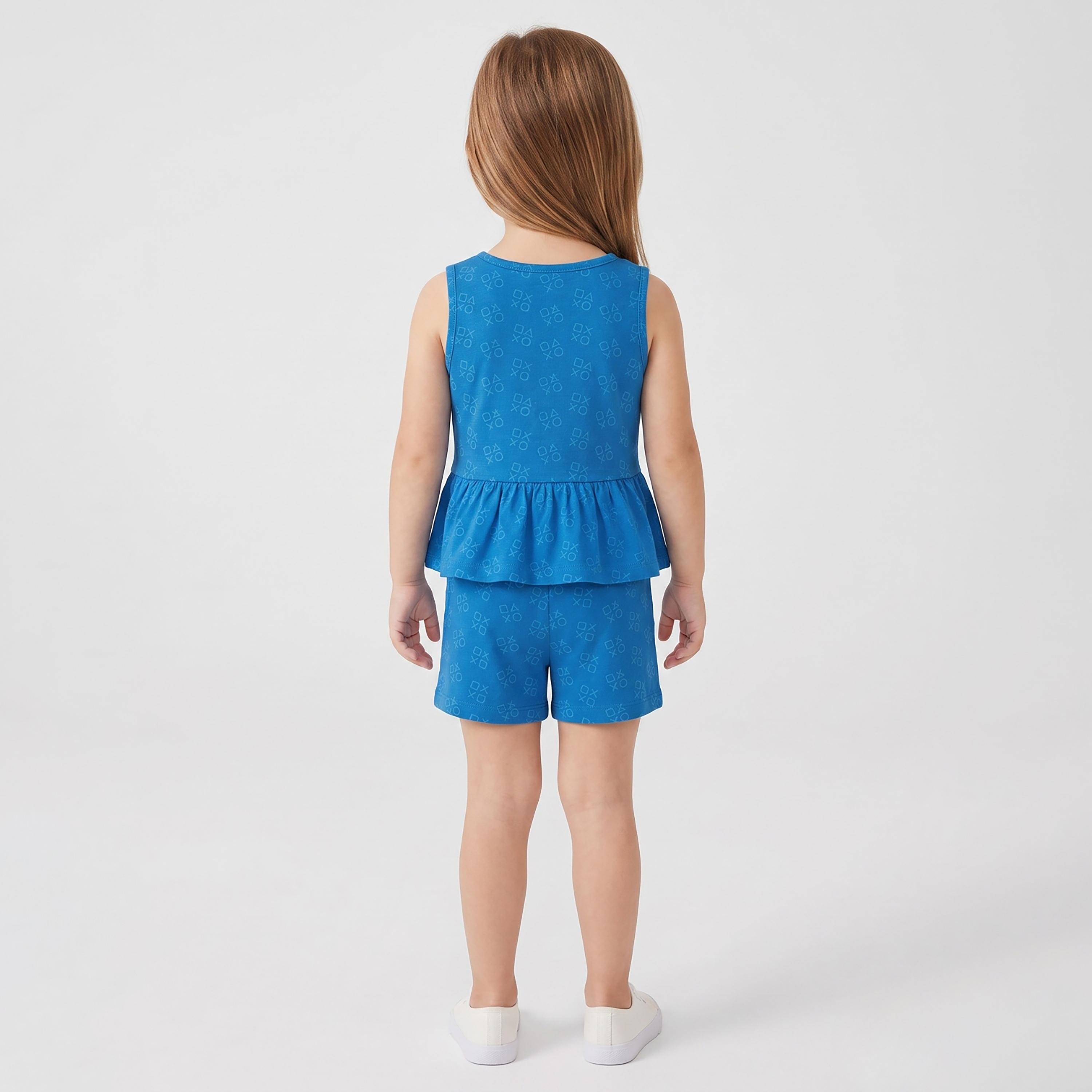 Babyqlo Printed Sleeveless Peplum Top & Shorts Set-baby-girls-clothing-setsandcoords-image-2