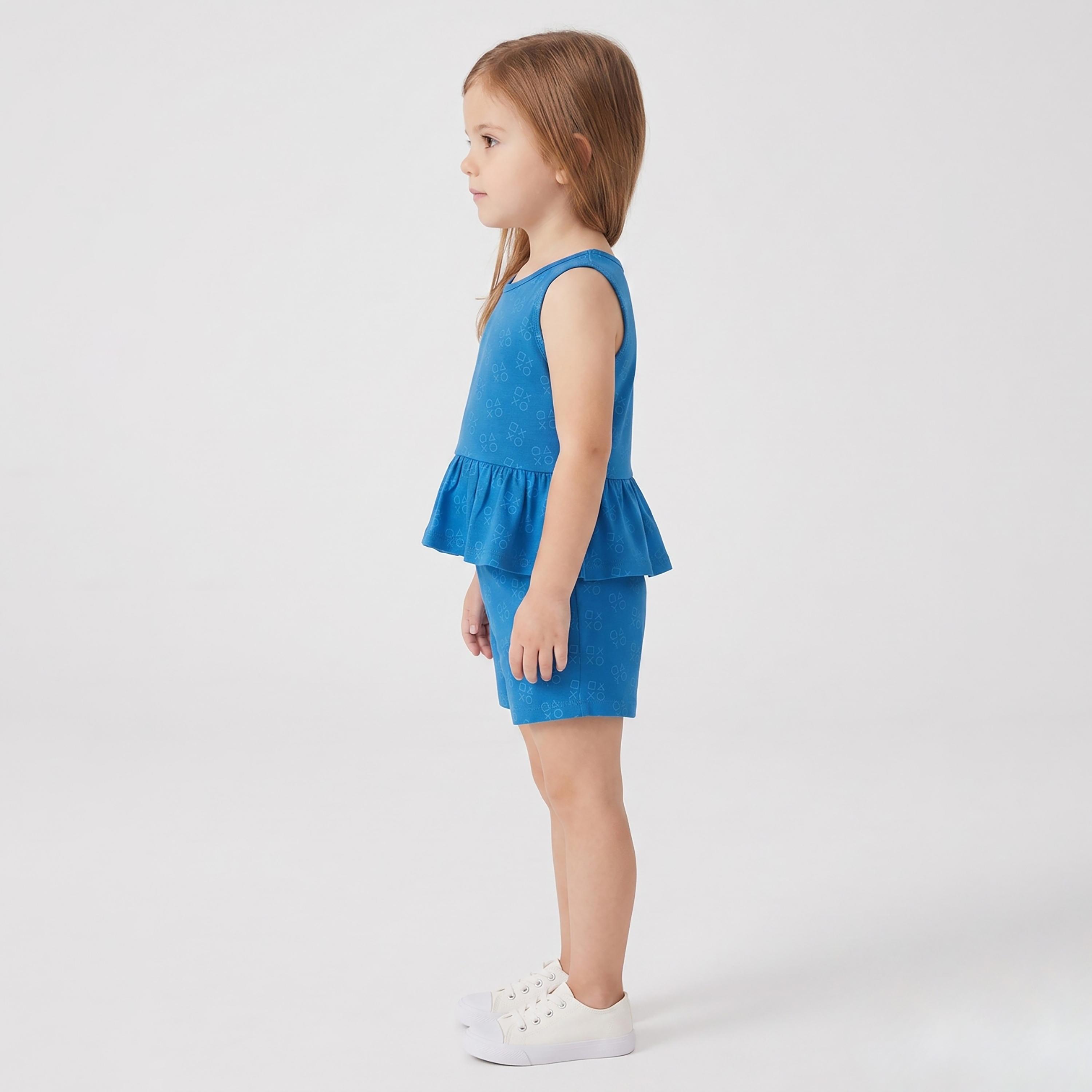 Babyqlo Printed Sleeveless Peplum Top & Shorts Set-baby-girls-clothing-setsandcoords-image-3