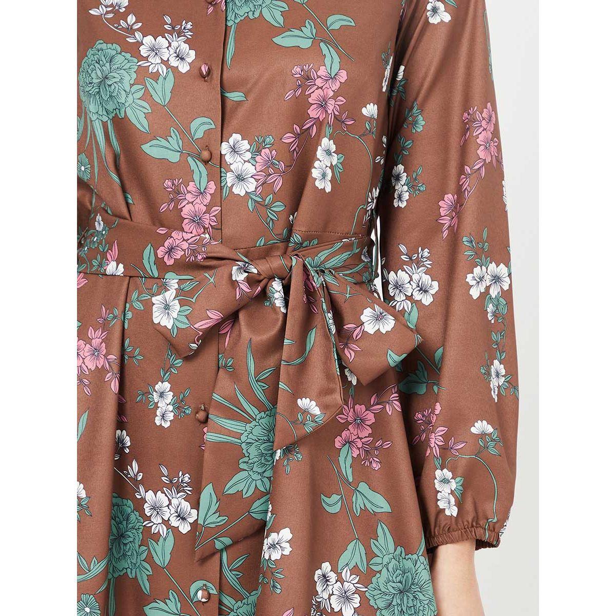 فستان قصير مطبع بزهور وأربطة من ريد تايب-women-clothing-dresses-image-3